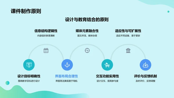 绿色插画风教学课件PPT模板