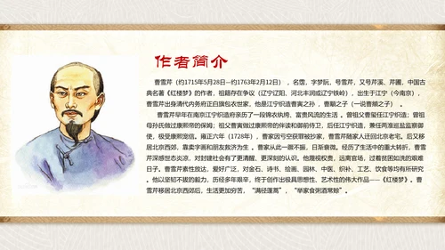 古代文学四大名著之红楼梦PPT模板