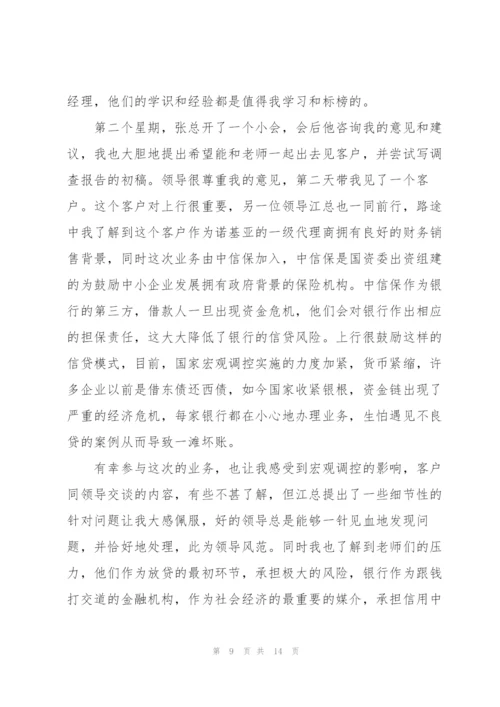 暑期银行实习心得体会五篇.docx