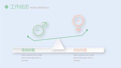 蓝色小清新简约风个人简历自我介绍动态PPT模板