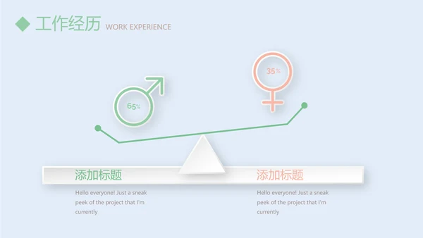 蓝色小清新简约风个人简历自我介绍动态PPT模板