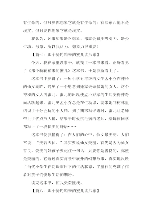 那个骑轮箱来的蜜儿读后感300字.docx