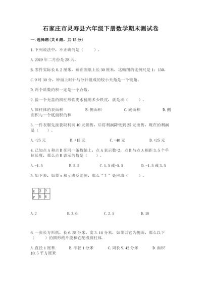 石家庄市灵寿县六年级下册数学期末测试卷及完整答案一套.docx