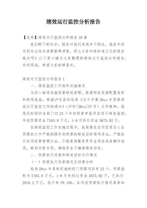 绩效运行监控分析报告.docx