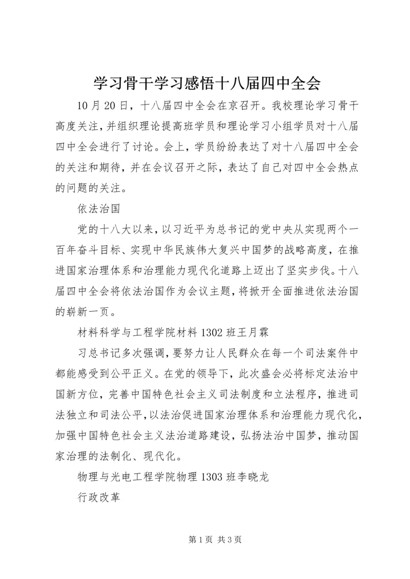 学习骨干学习感悟十八届四中全会.docx