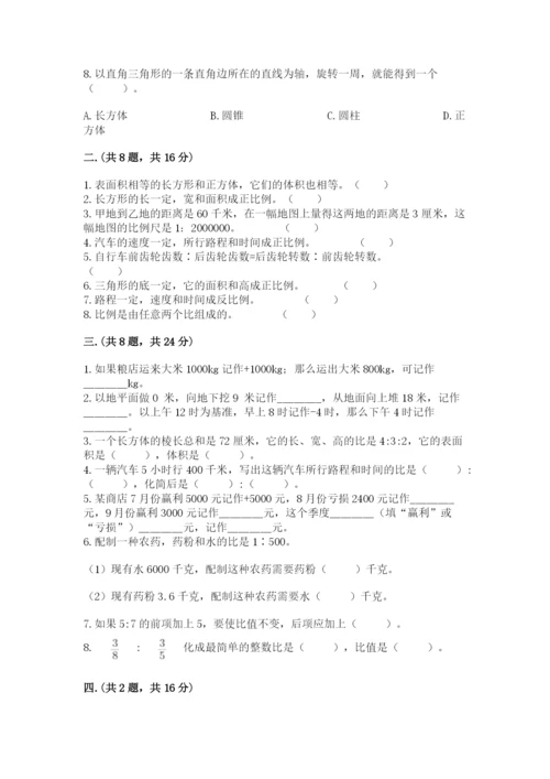 苏教版数学小升初模拟试卷及完整答案【精选题】.docx