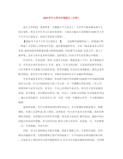 精编之年个人学习计划范文（大学）.docx