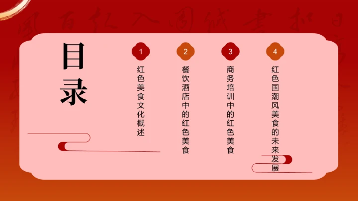 红色国潮风美食文化PPT