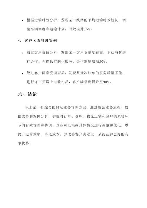 储运业务管理方案