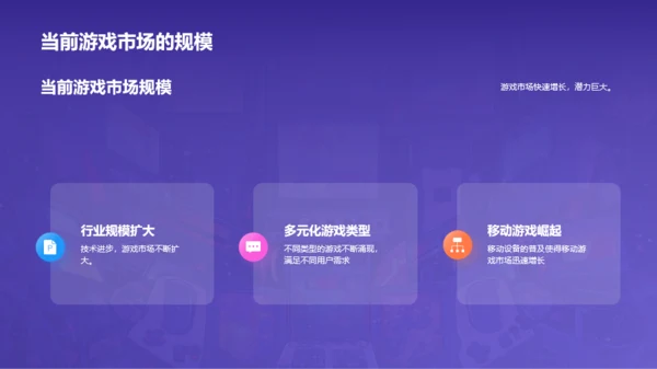 紫色插画游戏娱乐行业年终总结PPT模板