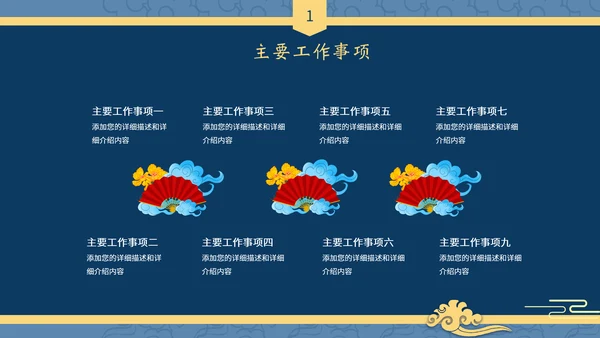 中式国潮风述职报告工作总结PPT模板