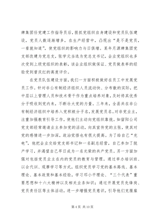 某县加强非公有制经济组织党建情况汇报.docx