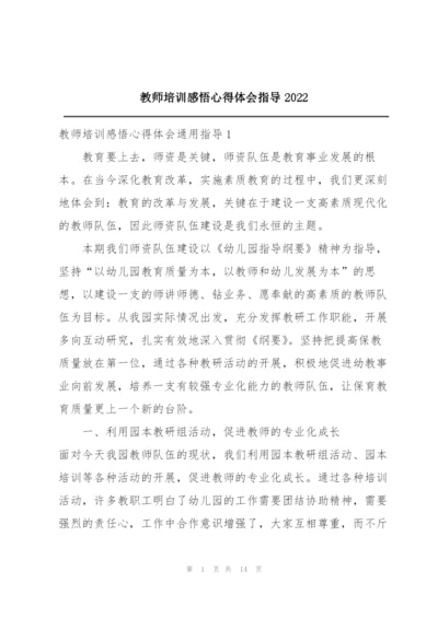 教师培训感悟心得体会指导2022.docx