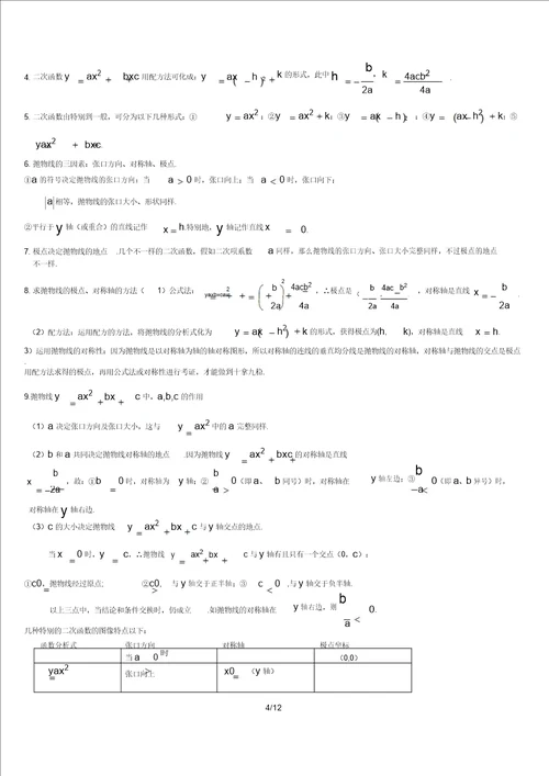 初中教学函数知识总结点计划总结练习计划大全