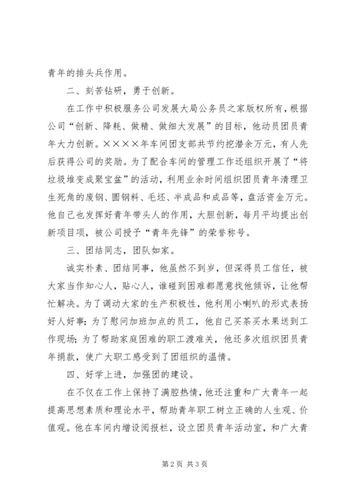 优秀共青团员推荐材料 (2).docx