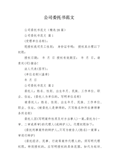 公司委托书范文.docx