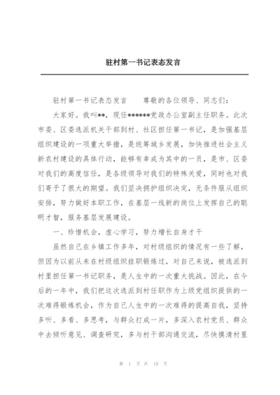 驻村第一书记表态发言.docx
