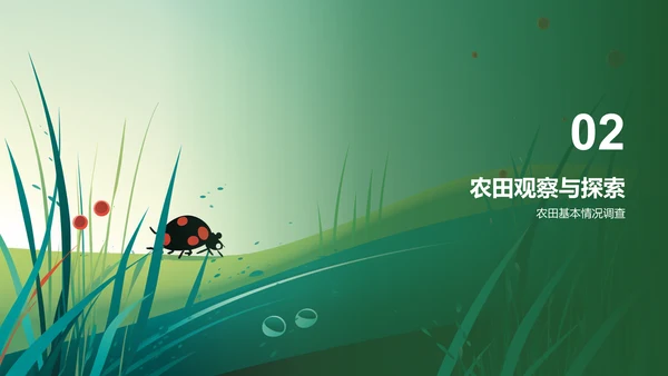 绿色插画农田观察与体验研究报告PPT模板