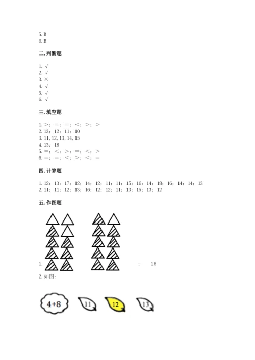 苏教版一年级上册数学第十单元-20以内的进位加法-测试卷附参考答案(b卷).docx