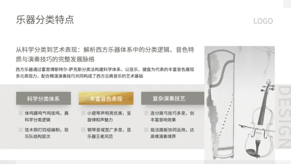 灰色中国风中西乐器辨识会PPT模板