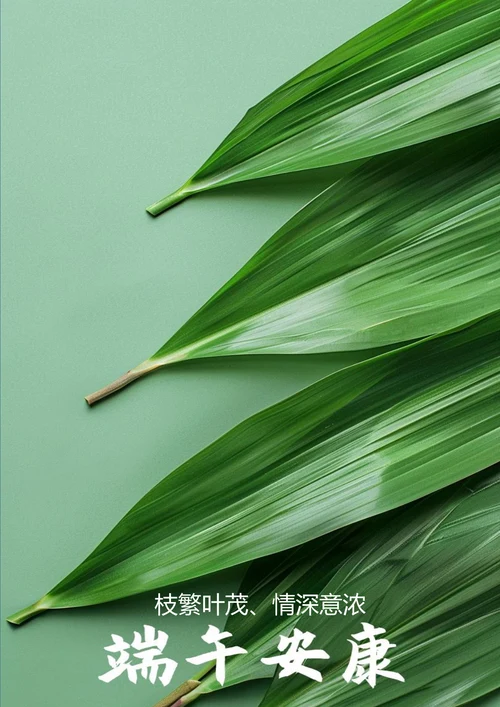 端午佳节粽叶背景海报