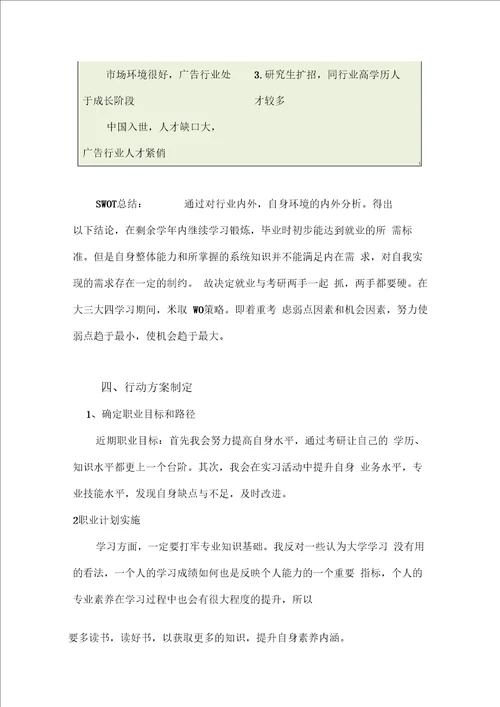 大学职业生涯规划高分超完整