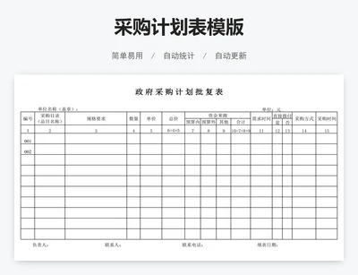 采购计划表模版