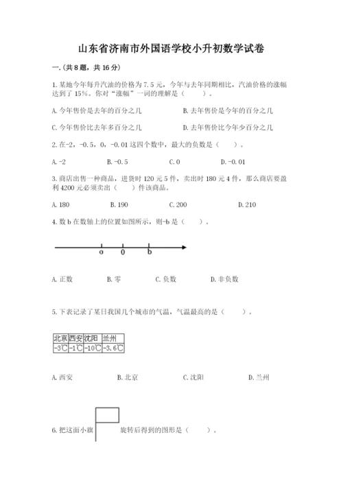 山东省济南市外国语学校小升初数学试卷附答案（基础题）.docx