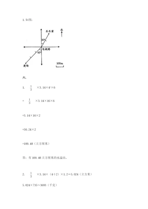 人教版数学六年级下册试题期末模拟检测卷精品（名师系列）.docx