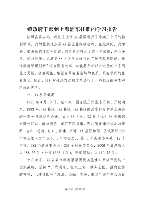 镇政府干部到上海浦东挂职的学习报告.docx