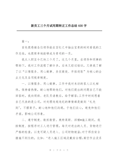 新员工三个月试用期转正工作总结600字.docx