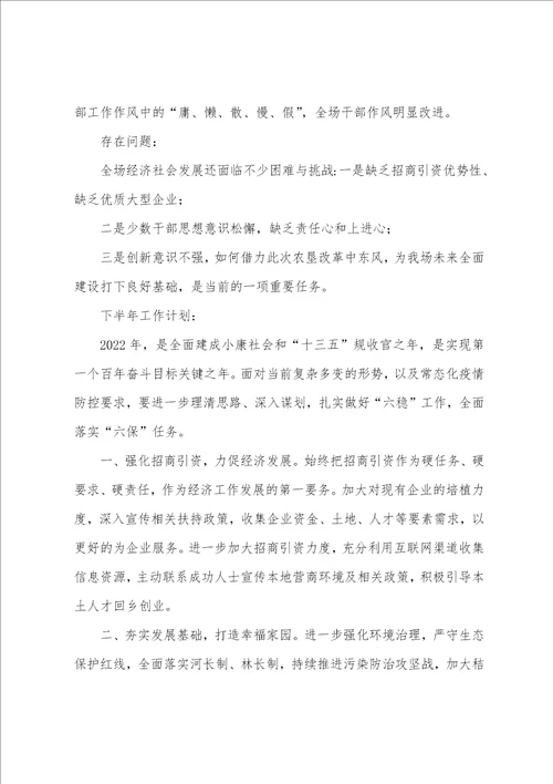 XX场20222023上半年工作总结及下半年工作计划