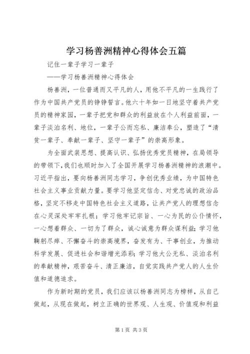 学习杨善洲精神心得体会五篇 (3).docx