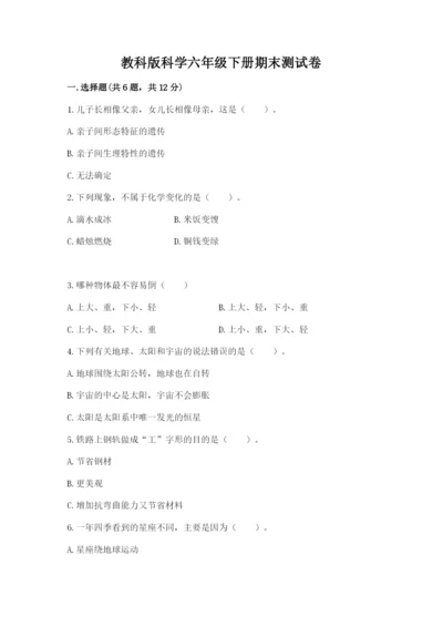 教科版科学六年级下册期末测试卷精品（考点梳理）.docx