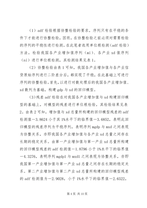 信贷投入对产业结构的制约.docx