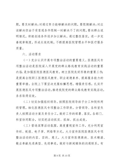 人民医院医德医风专项整治活动实施方案.docx