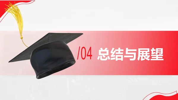 红白3D毕业答辩通用PPT模板