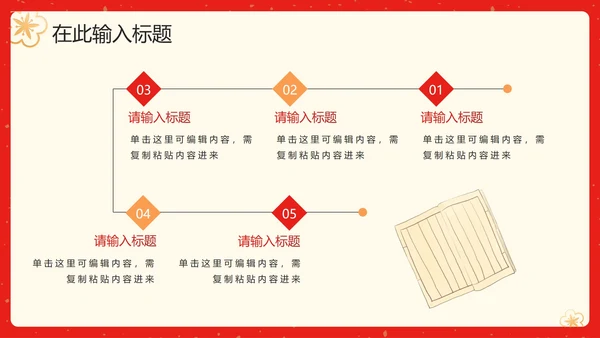 中国风红色渐变简约升学宴PPT模板