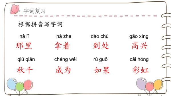 部编版语文一年级下册第四单元复习   课件