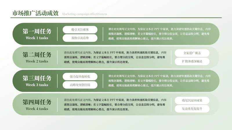 绿色商务风4项列表PPT单页