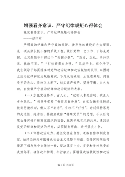 增强看齐意识、严守纪律规矩心得体会 (3).docx