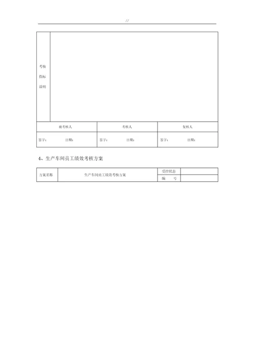 生产车间员工绩效考核表