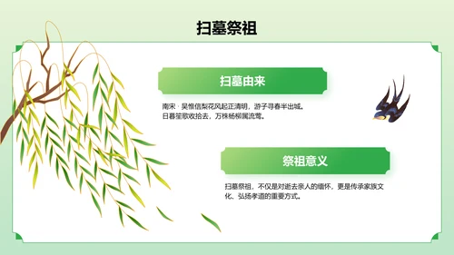 绿色国潮风二十四节气之清明节PPT模板