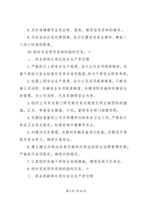 公司各级人员岗位安全生产责任制.docx