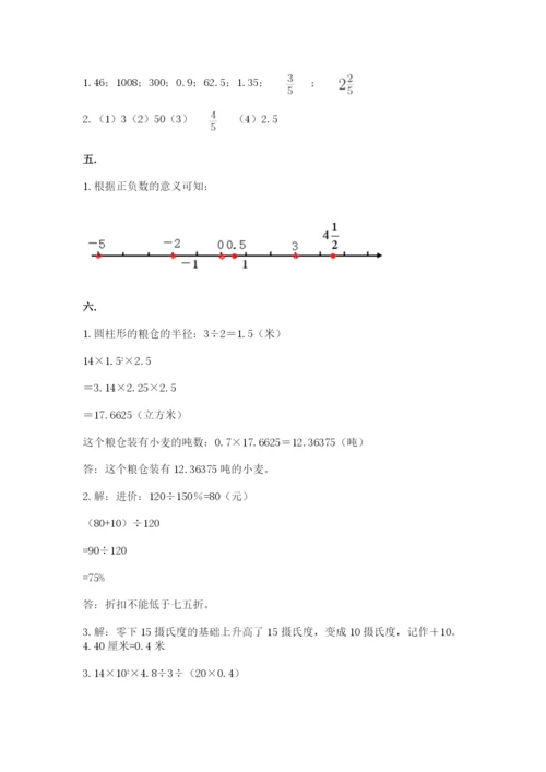 人教版数学六年级下册试题期末模拟检测卷及完整答案（夺冠系列）.docx