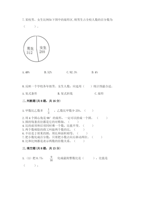2022人教版六年级上册数学期末考试卷含答案【a卷】.docx