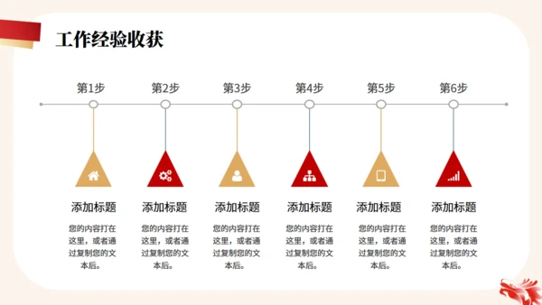红色金色简约大气年终工作总结通用PPT模板
