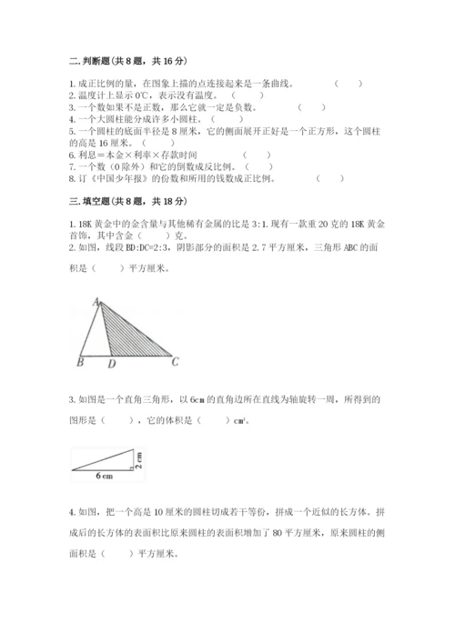 人教版六年级下册数学期末测试卷精品（历年真题）.docx