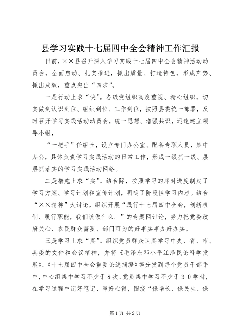 县学习实践十七届四中全会精神工作汇报 (6).docx