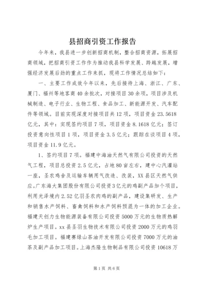 县招商引资工作报告.docx